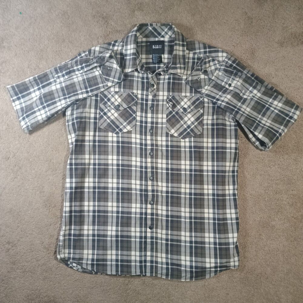 511 Tactical Gunner Plaid Mens MediumShirt   2 Shirt Bundle Tactical Snap Shirt